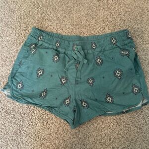 Loft Turquoise Pattern Shorts Small
